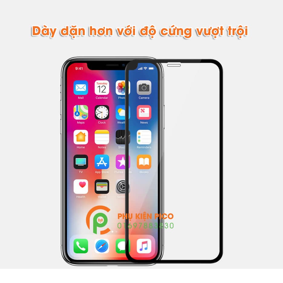 Kính cường lực Apple Iphone Xs full viền 6D chống bám vân tay độ cứng 9H - 2