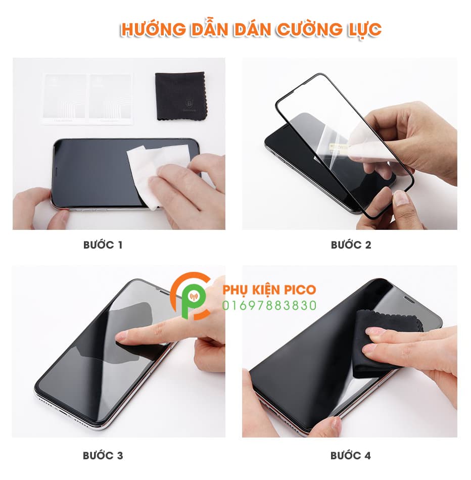 Kính cường lực Apple Iphone Xs full viền 6D chống bám vân tay độ cứng 9H - 3