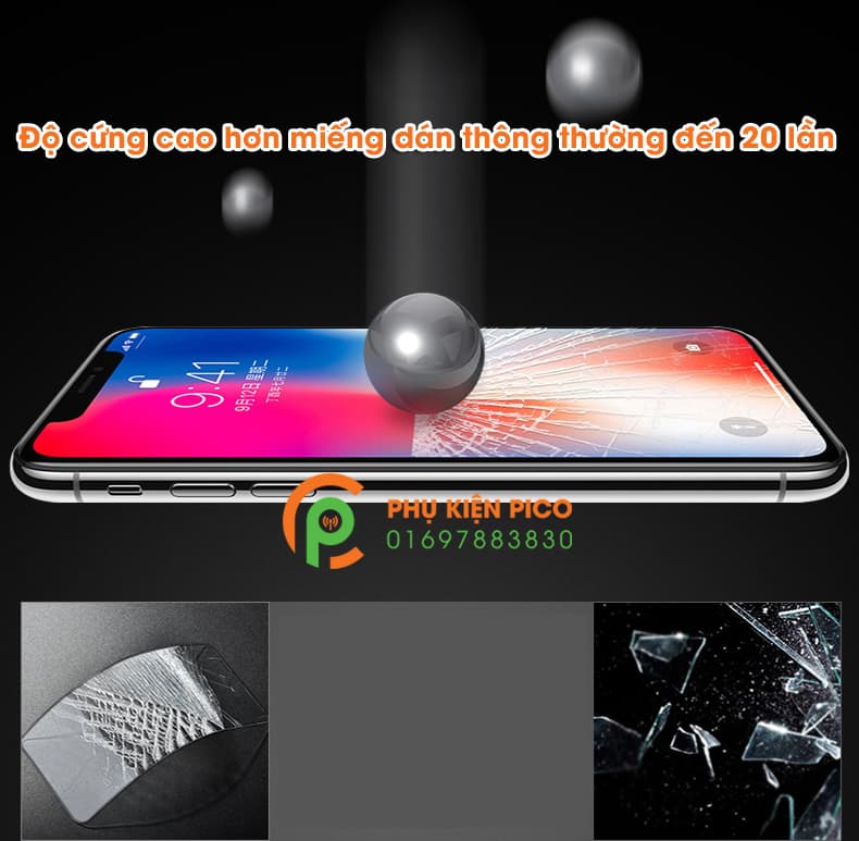 Kính cường lực Apple Iphone Xs full viền 6D chống bám vân tay độ cứng 9H - 5