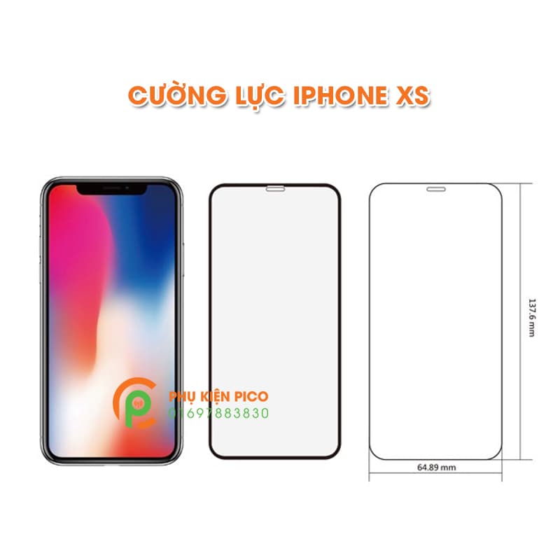 Kính cường lực Apple Iphone Xs full viền 6D chống bám vân tay độ cứng 9H - 6