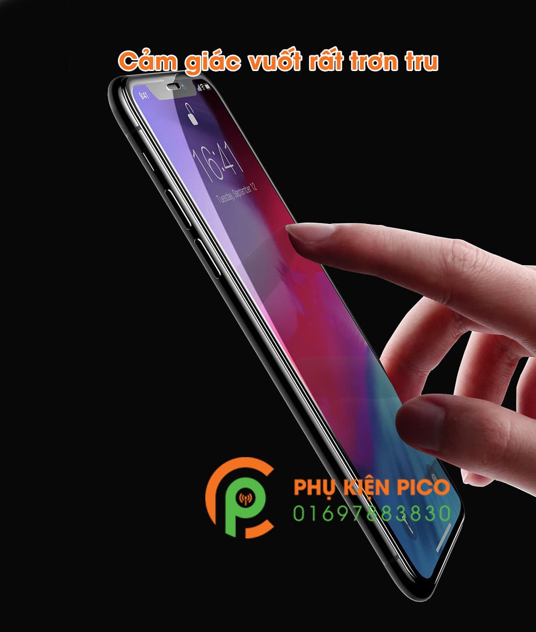 Kính cường lực Iphone XS Max 2018 full viền mỏng không tai thỏ - 4