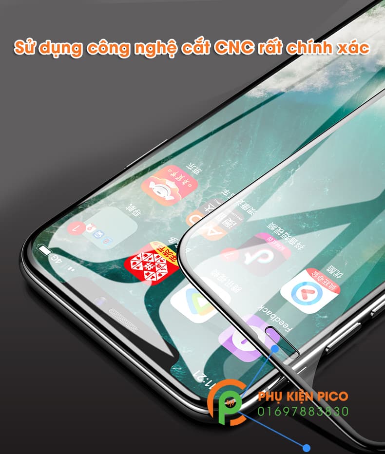 Kính cường lực Iphone XS Max 2018 full viền mỏng không tai thỏ - 7