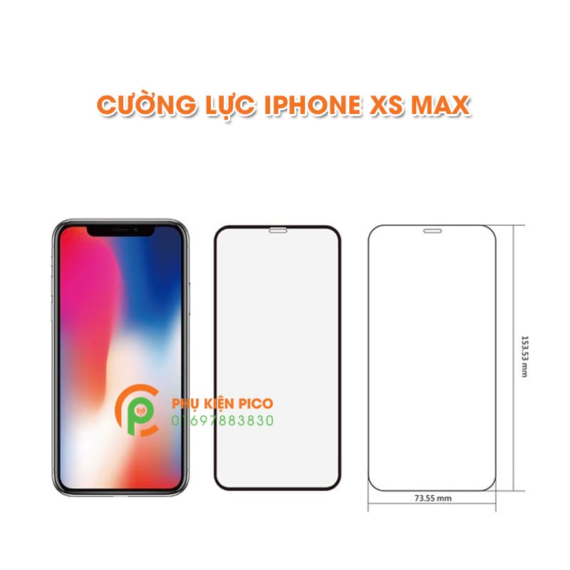 Kính cường lực Iphone XS Max 2018 full viền mỏng không tai thỏ - 8