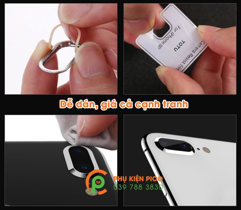 Vòng bảo vệ và miếng dán camera Iphone 8 Plus 2018 - 6
