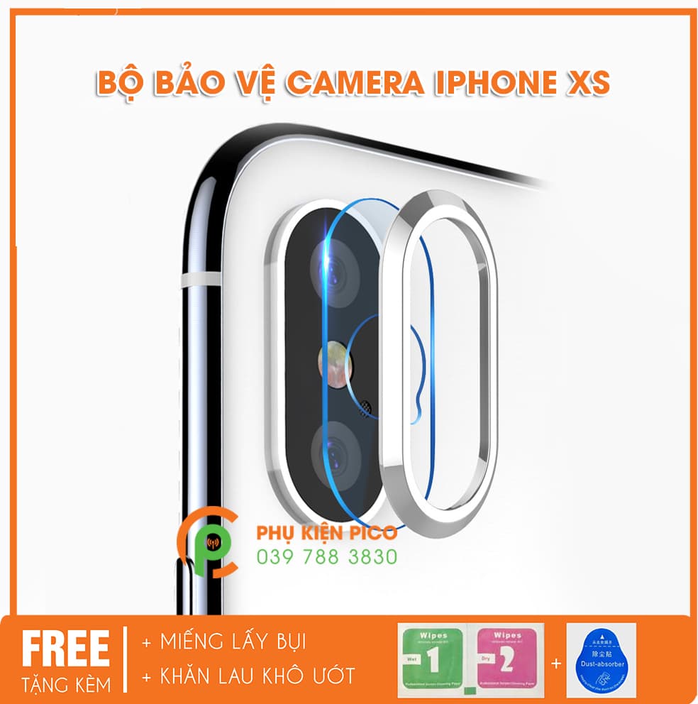 Vòng bảo vệ và miếng dán Camera Iphone Xs 2018