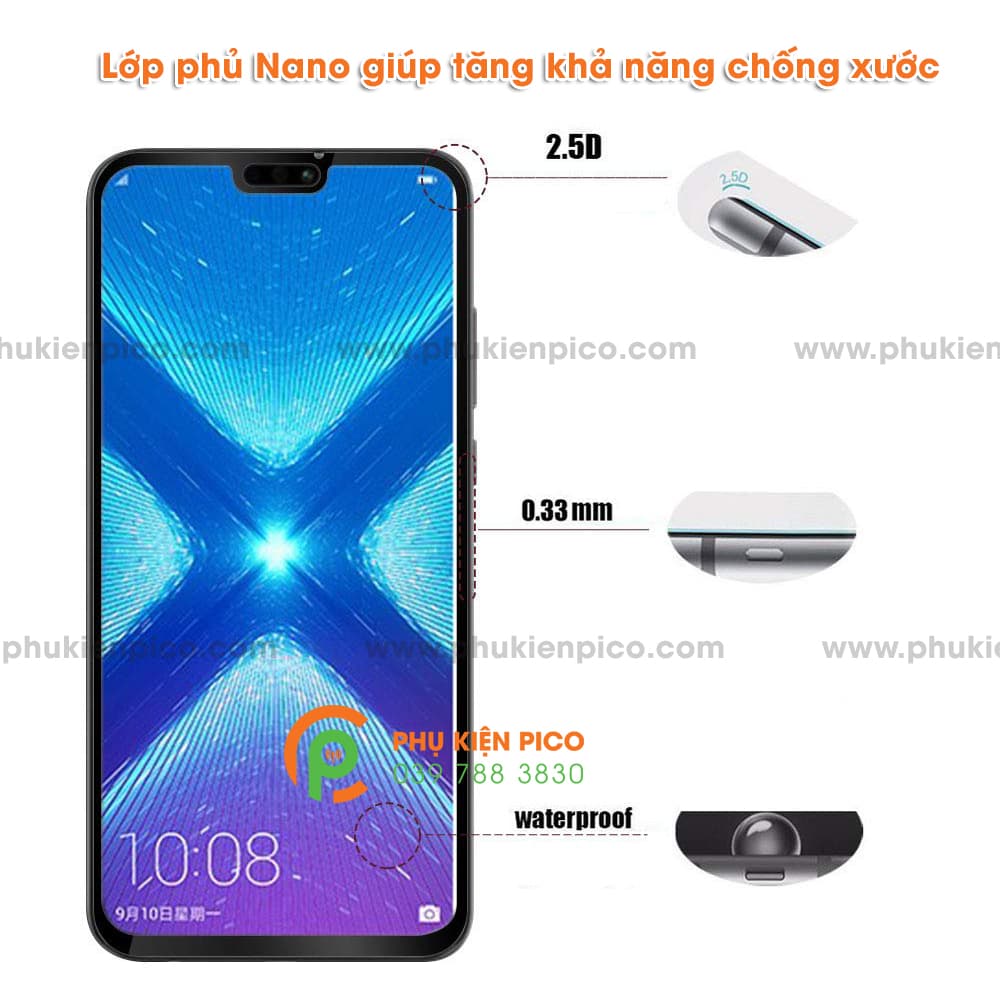 Cường lực honor 8x 2018 - kính cường  lực full viền độ cứng 9H - 9