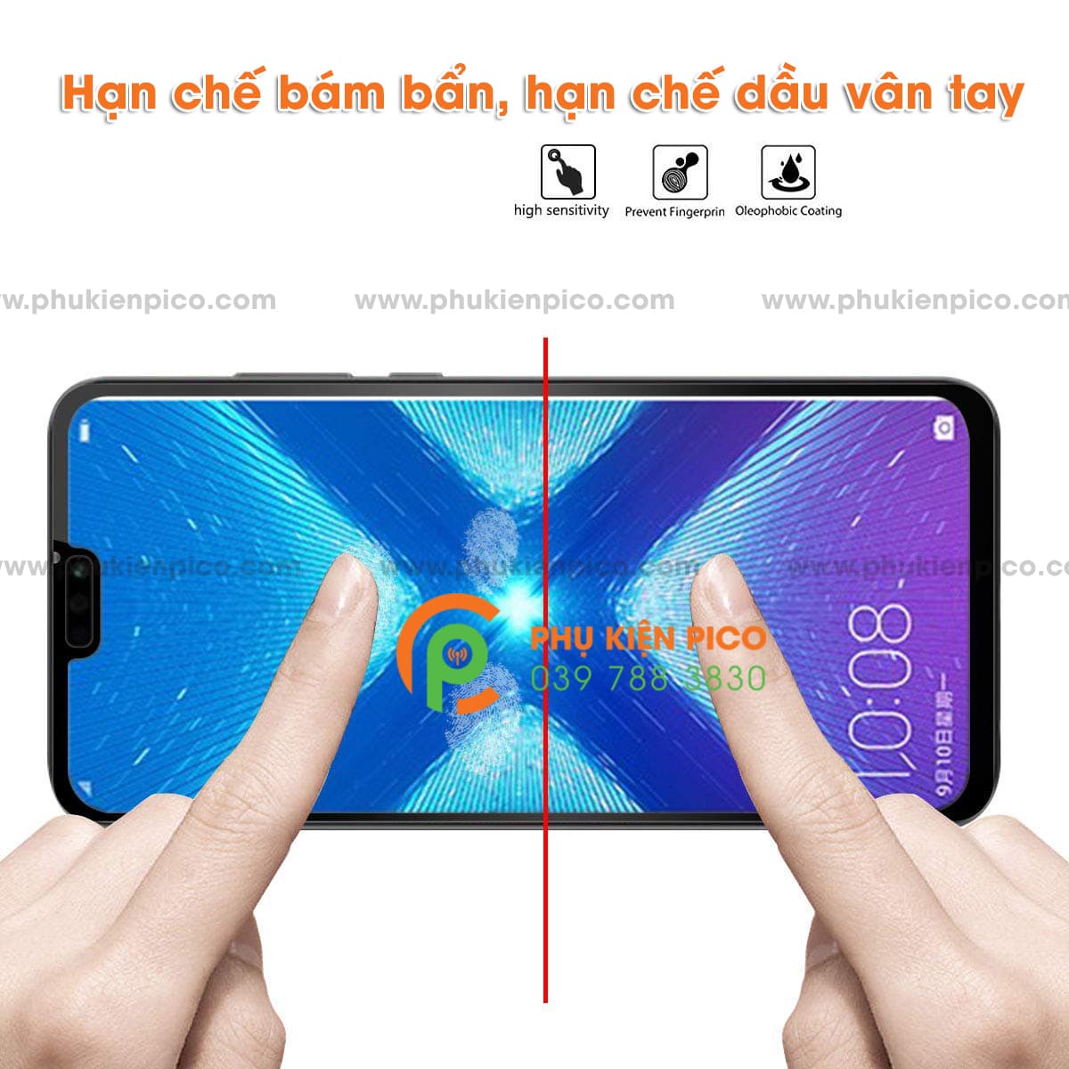 Cường lực honor 8x 2018 - kính cường  lực full viền độ cứng 9H - 4