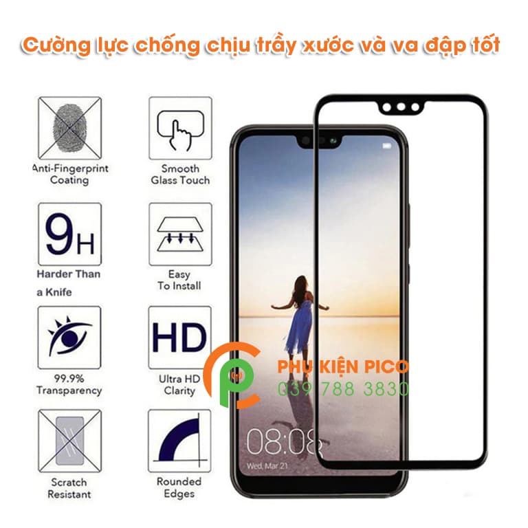 cường lực y9 2019 - kính cường lực huawei Y9 2019 full viền 9D độ cứng 9H - 5
