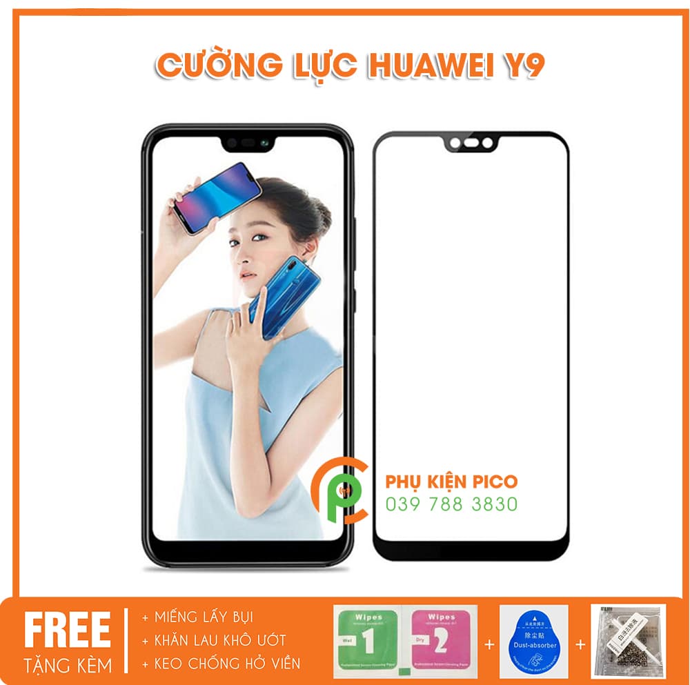 cường lực y9 2019 - kính cường lực huawei Y9 2019 full viền 9D độ cứng 9H
