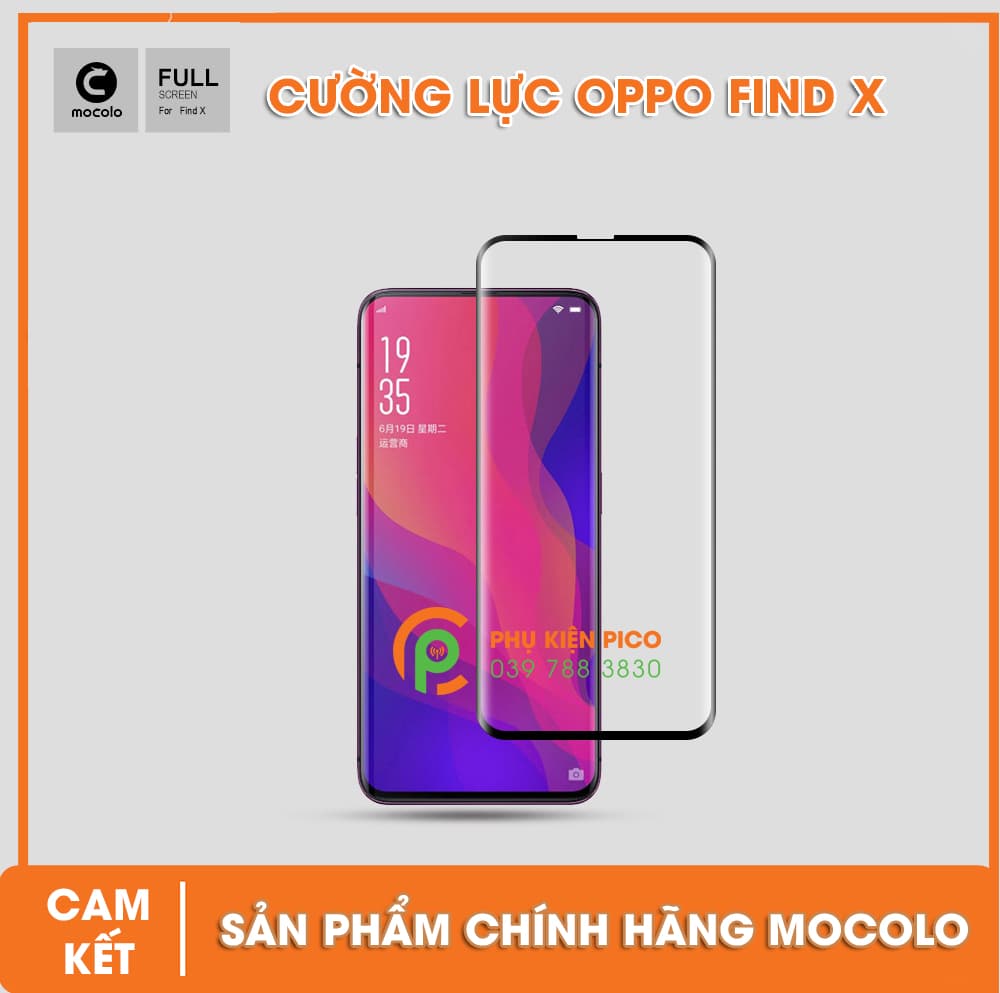 Kính cường lực Oppo FindX 2018 full viền chính hãng Mocolo
