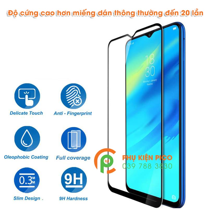 Kính cường lực Oppo Realme 2 Pro 2018 full viền siêu cứng - 5