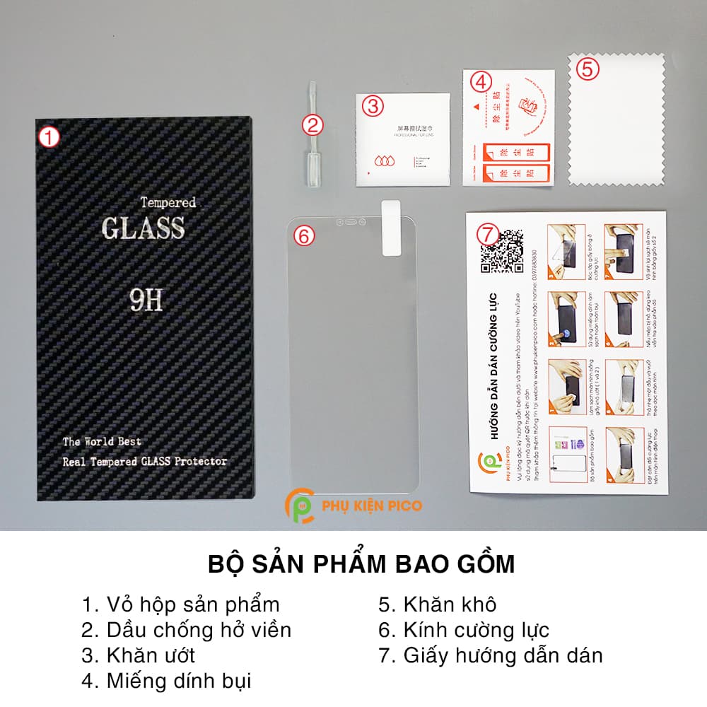 Kính cường lực Mi 8 Lite full màn hình trong suốt dùng chung với mọi loại ốp lưng - 7