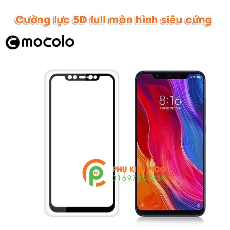 Kính cường lực Xiaomi Mi 8 2018 full viền chính hãng Mocolo - 6