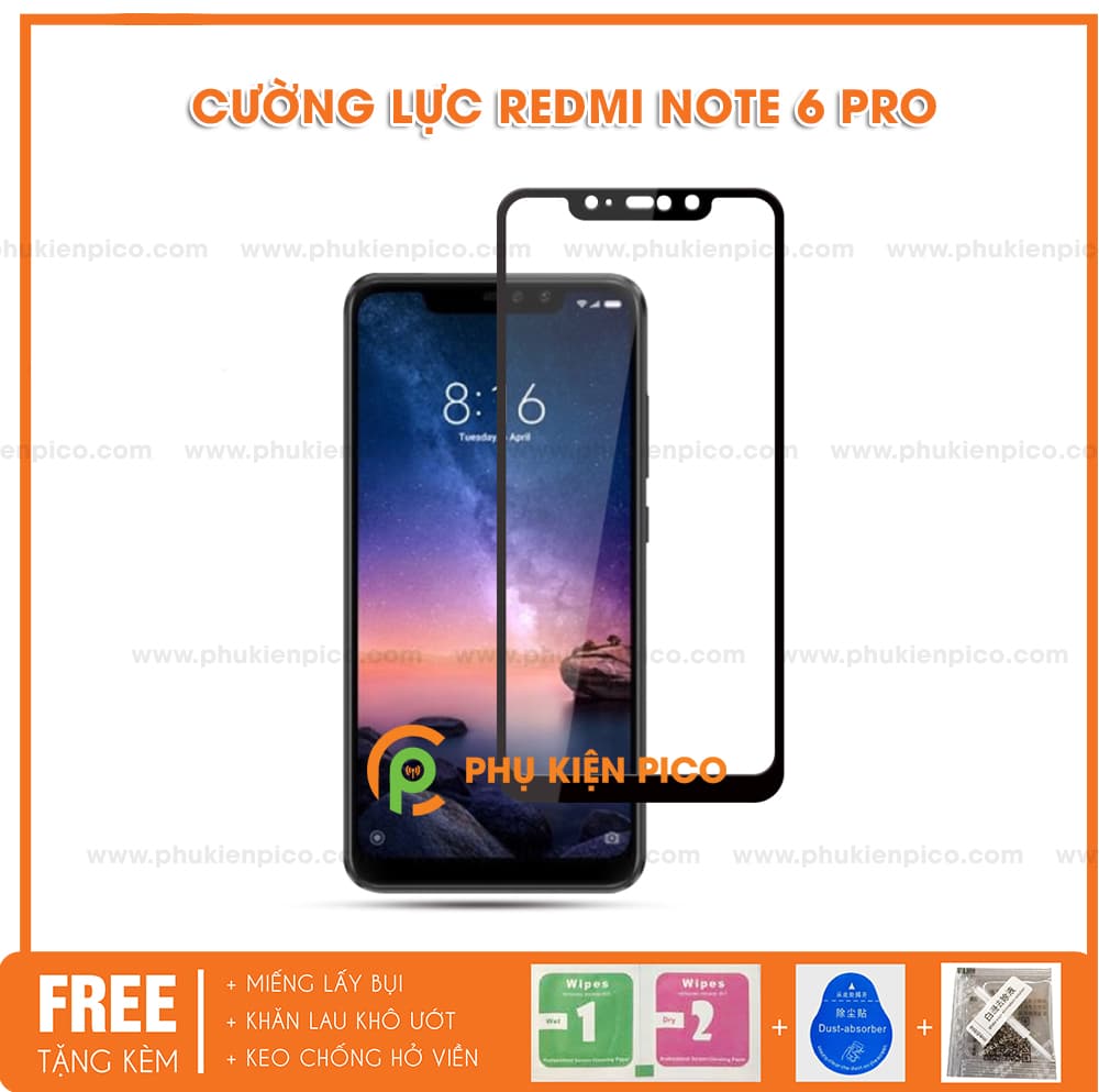 Kính cường lực Xiaomi Redmi Note 6 Pro 2018 full viền độ cứng 9H