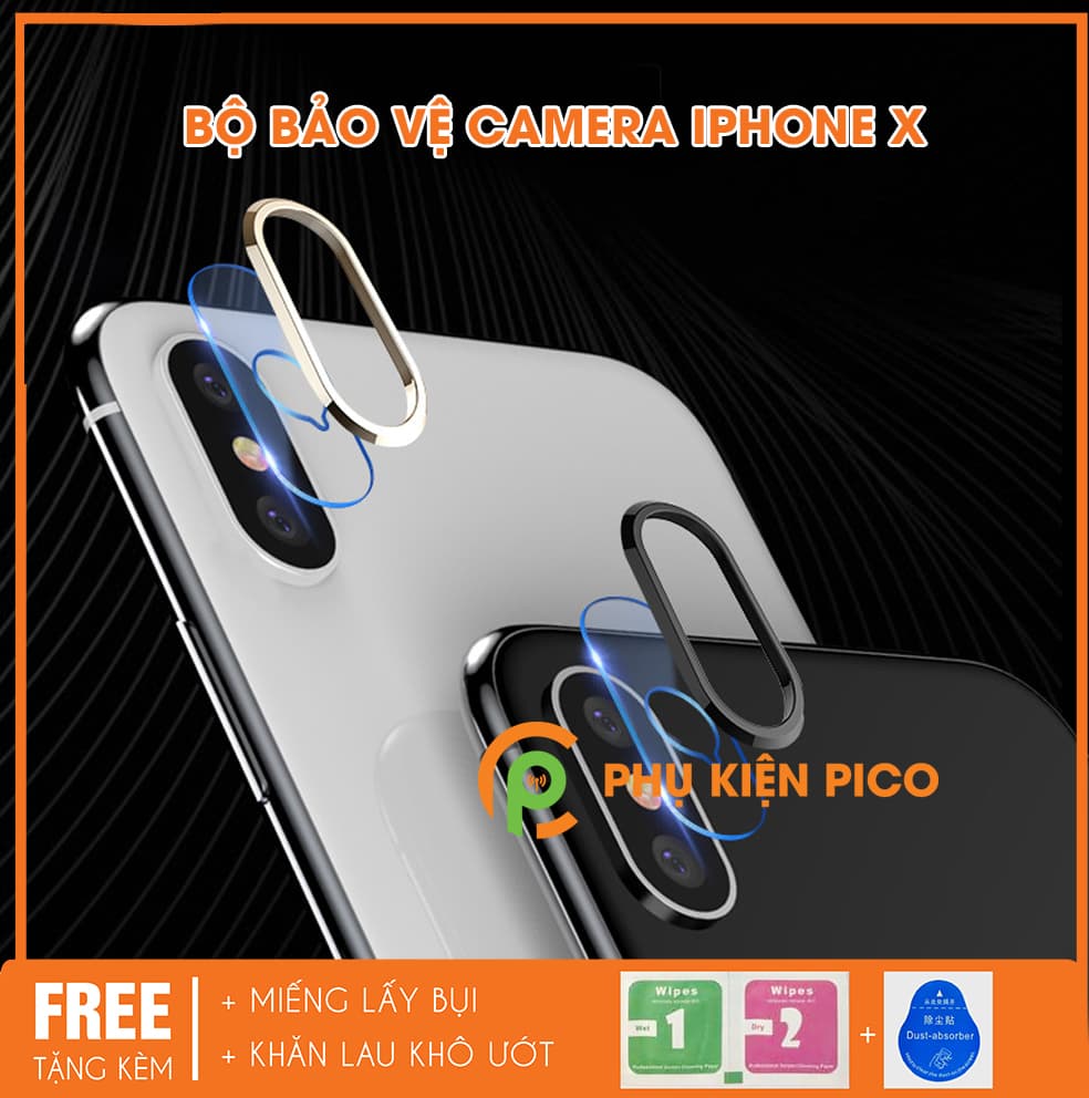 Vòng bảo vệ và miếng dán camera iphone x 2018