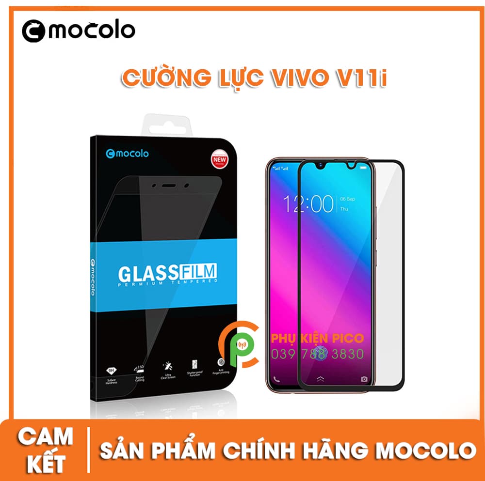 Kính cường lực Vivo V11i 2018 chính hãng Mocolo full viền siêu cứng