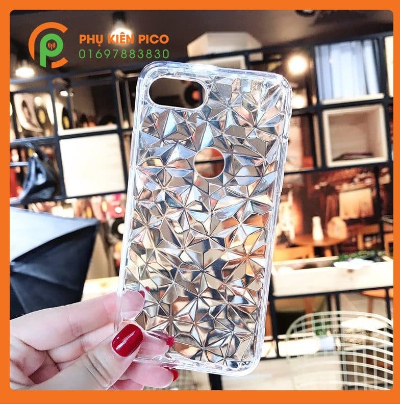 Ốp lưng điện thoại Oppo F9 trong suốt vân kim cương