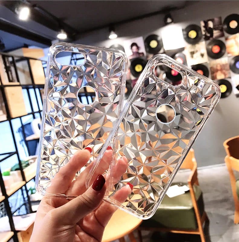 Ốp lưng điện thoại Oppo F9 trong suốt vân kim cương - 2