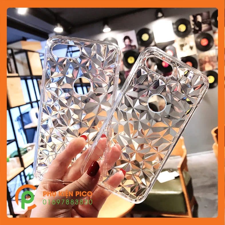 Ốp lưng điện thoại Oppo F9 trong suốt vân kim cương - 4
