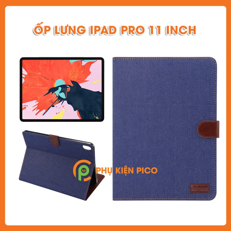 Ốp lưng Ipad Pro 11 inch 2018 da mềm chống sốc chân đế thông minh - 11