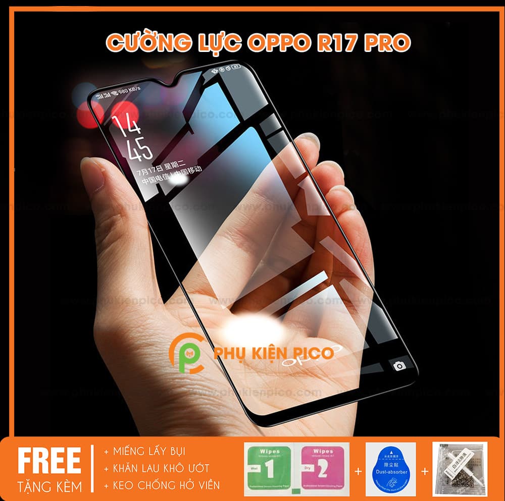 Cường lực Oppo R17 pro full viền đen siêu cứng - 9