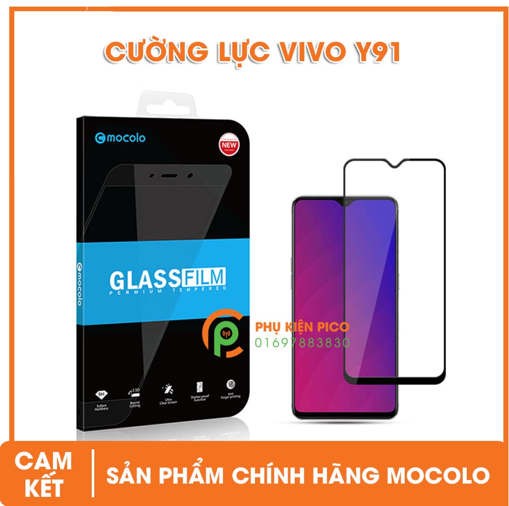 Kính cường lực Vivo Y91 2018 full viền độ cứng 9H