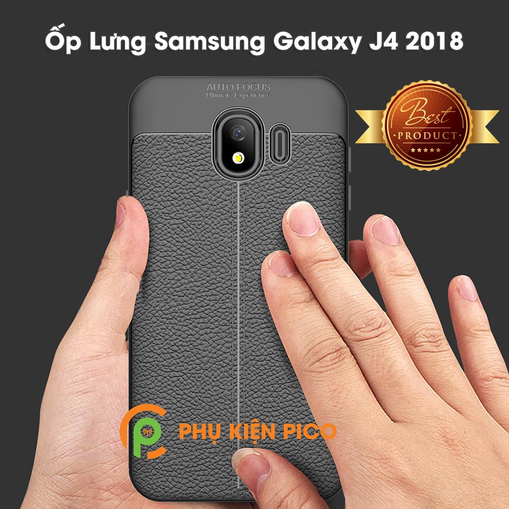 Ốp lưng Samsung Galaxy J4 2018 da mềm sang trọng màu xanh đen - 5