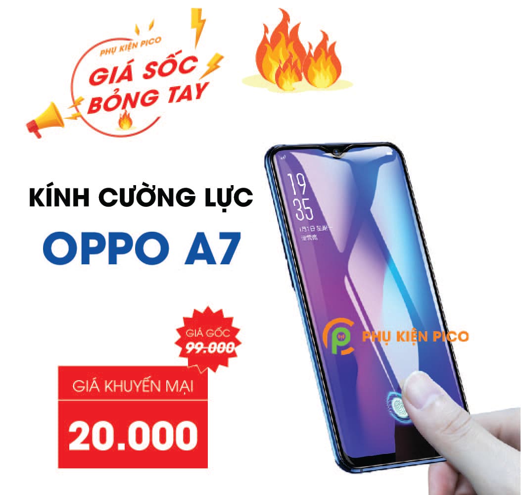Kính cường lực Oppo A7 full viền độ cứng 9H