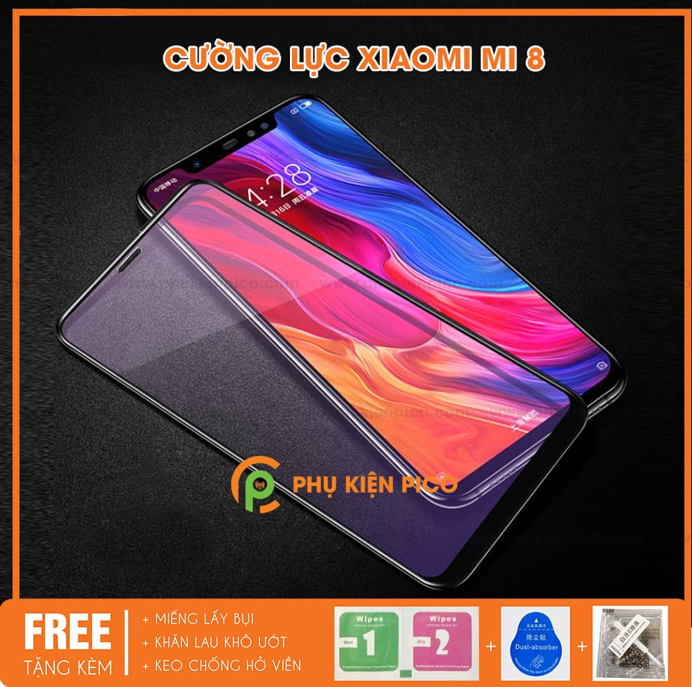 Kính cường lực Xiaomi Mi 8 2018 full viền độ cứng 9H