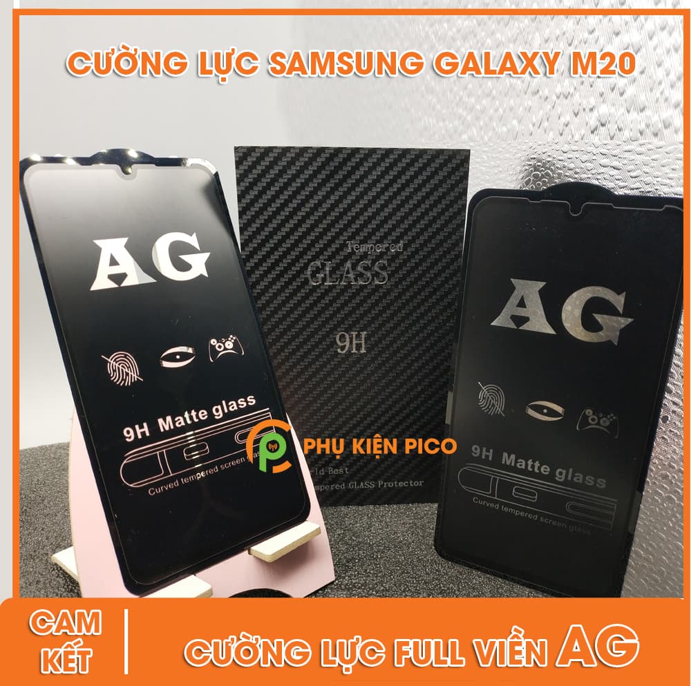 Kính cường lực Samsung Galaxy M20 full viền AG nhám mờ bề mặt