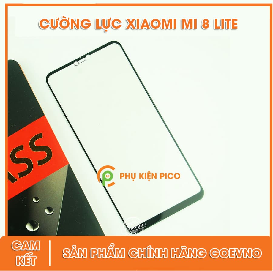 Miếng dán kính cường lực xiaomi mi 8 lite (youth edition) full viền chính hãng Goevno
