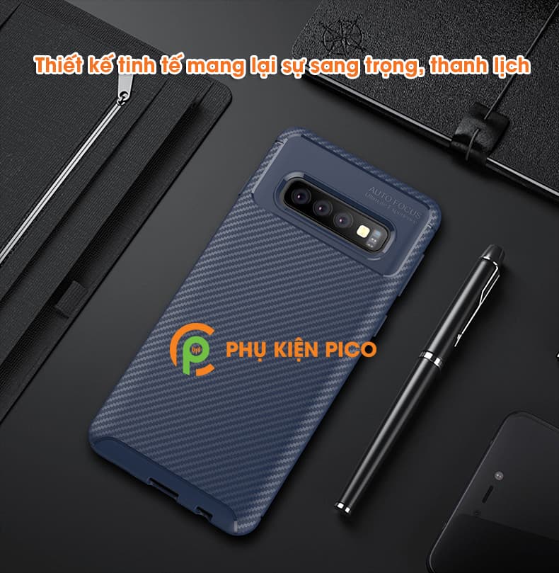 Ốp lưng da Samsung Galaxy S10 chống sốc toàn diện - 3