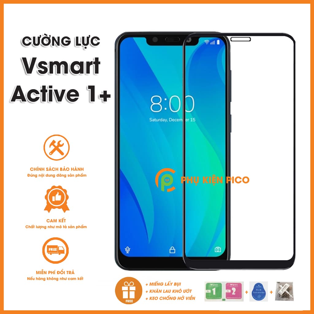 Kính cường lực Vsmart Active 1+ full viền độ cứng 9H