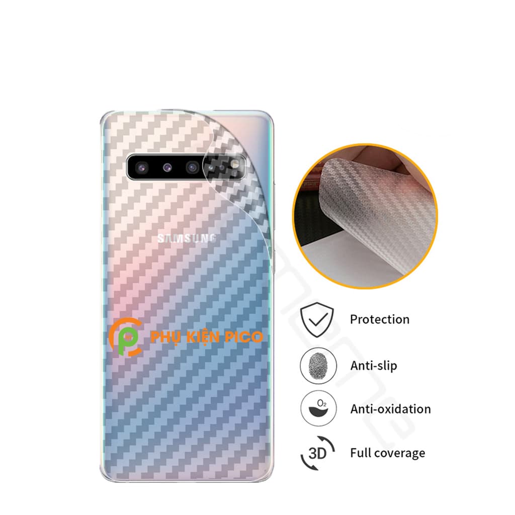 Dán Mặt Sau Lưng Carbon 3D Samsung Galaxy S10 - 7