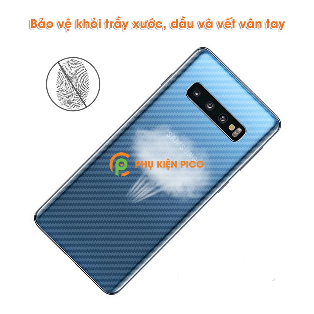 Combo dán màn hình, dán carbon mặt lưng Samsung Galaxy S10 - 6