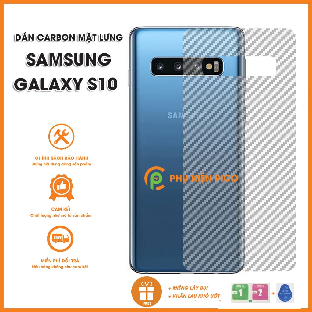 Dán Mặt Sau Lưng Carbon 3D Samsung Galaxy S10