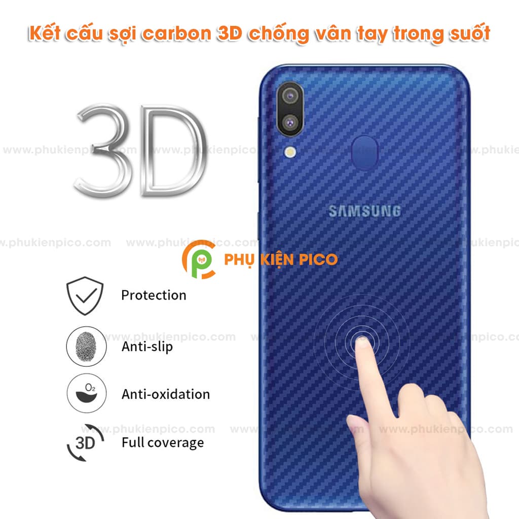 Dán Mặt Sau Lưng Carbon 3D Samsung Galaxy A30 - 3