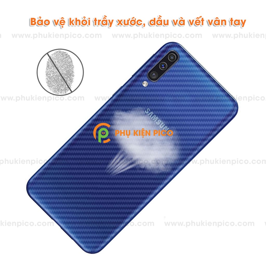 Dán Mặt Sau Lưng Samsung Galaxy A50 vân Carbon 3D - 5