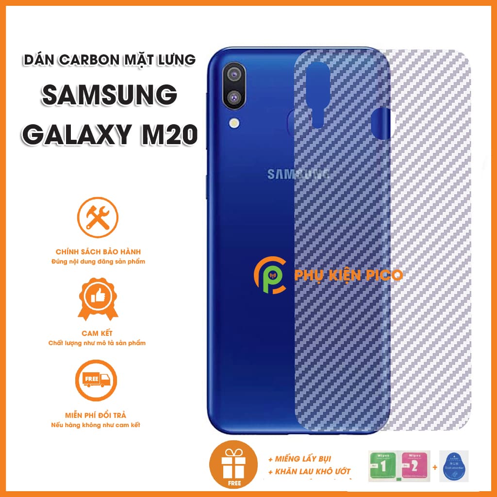 Combo cường lực và dán carbon mặt lưng Samsung Galaxy M20 - 3