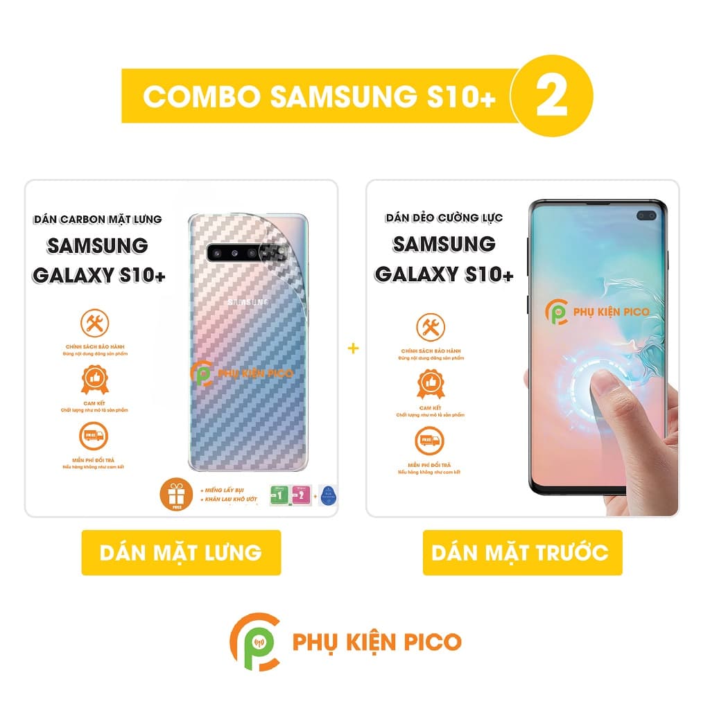 Combo dán màn hình và dán lưng Samsung Galaxy S10 Plus
