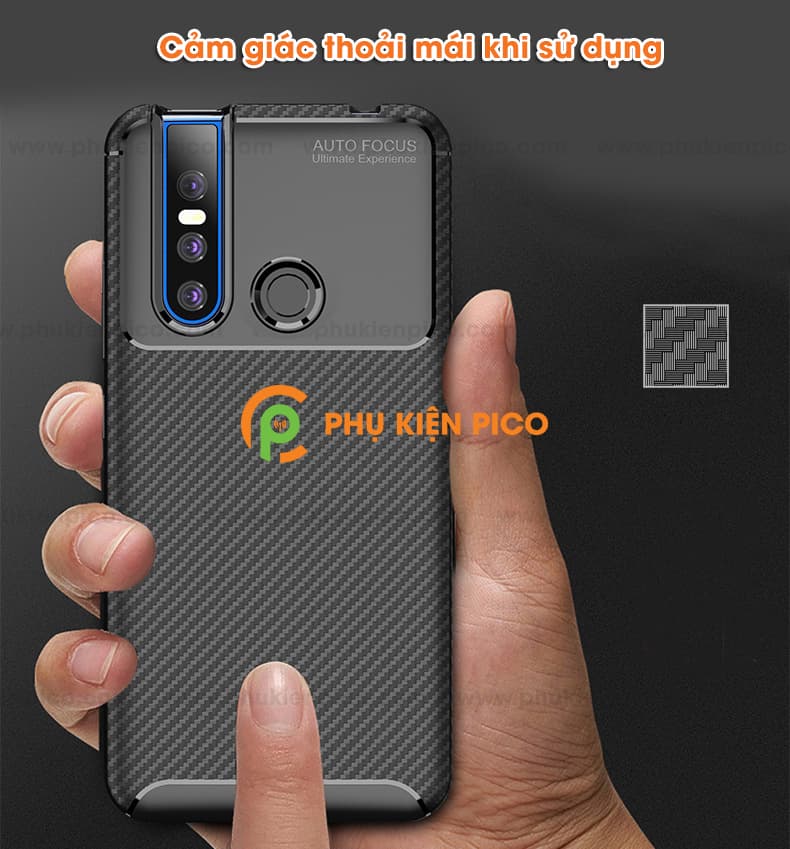 Ốp lưng Vivo V15 vân carbon siêu bền chống sốc toàn diện - 8