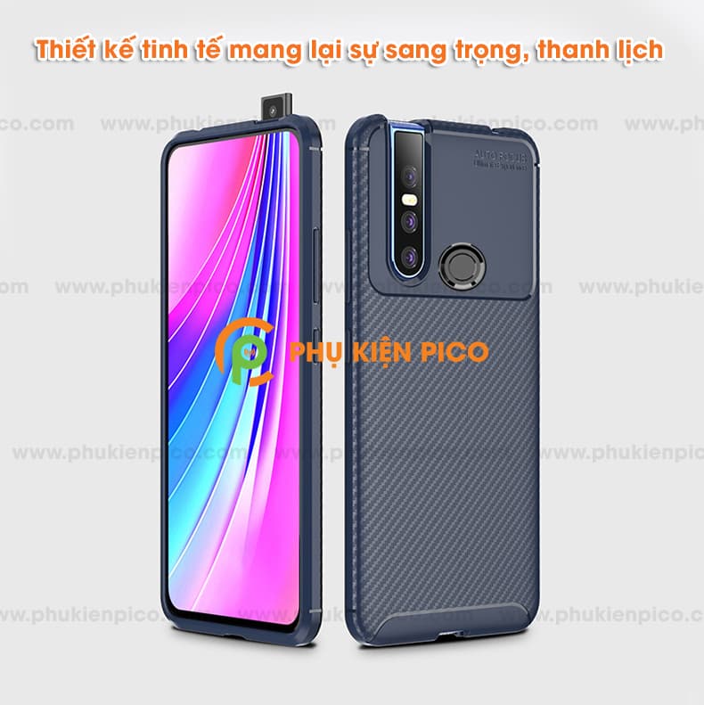 Ốp lưng Vivo V15 vân carbon siêu bền chống sốc toàn diện - 5