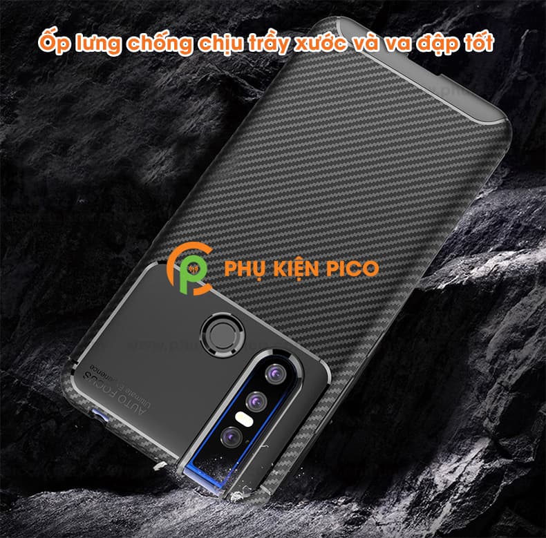 Ốp lưng Vivo V15 vân carbon siêu bền chống sốc toàn diện - 4