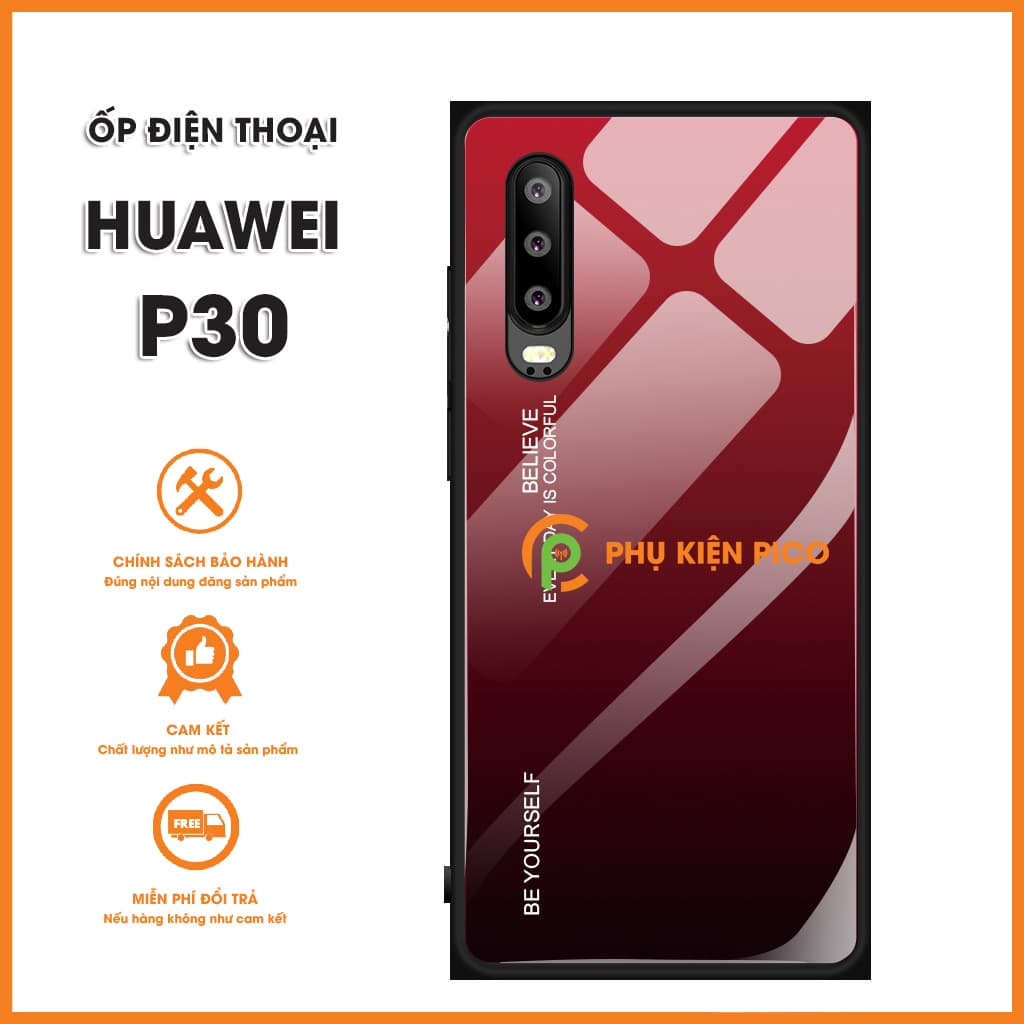 Ốp lưng Huawei P30 mặt kính màu Gradient - 3