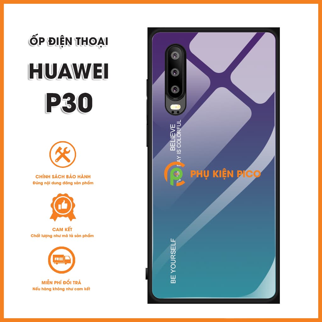 Ốp lưng Huawei P30 mặt kính màu Gradient - 2