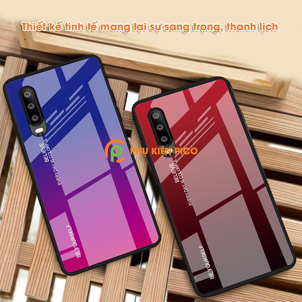 Ốp lưng Huawei P30 mặt kính màu Gradient - 12