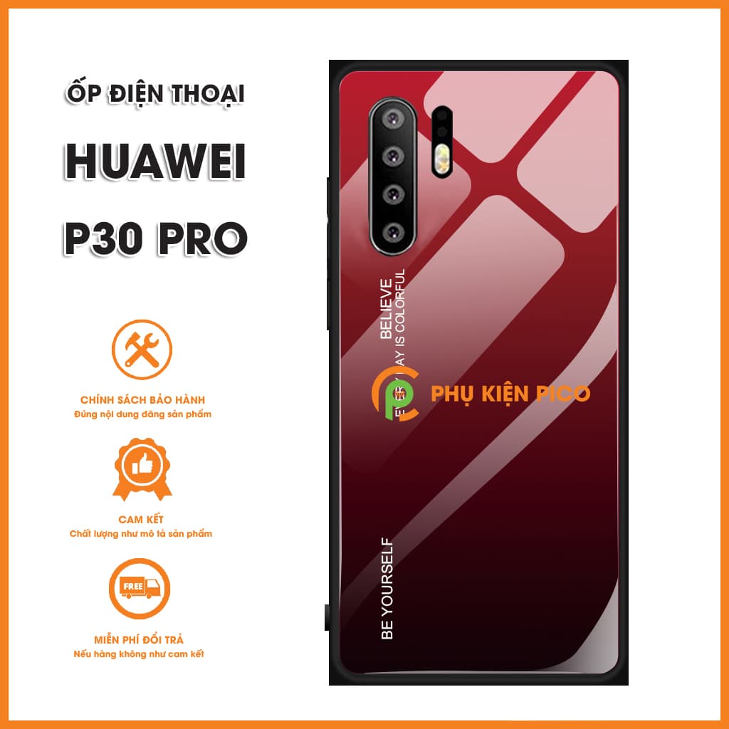 Ốp lưng Huawei P30 Pro mặt kính màu Gradient