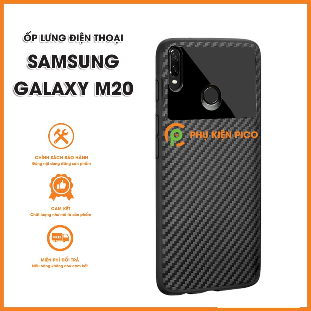 Ốp lưng Samsung Galaxy M20 vân carbon chống sốc siêu bền - 2