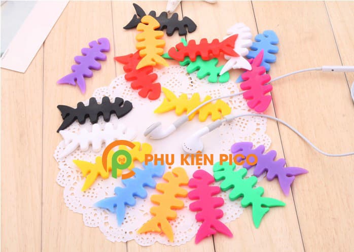 Dụng cụ quấn thu gọn dây tai nghe hình xương cá - 3