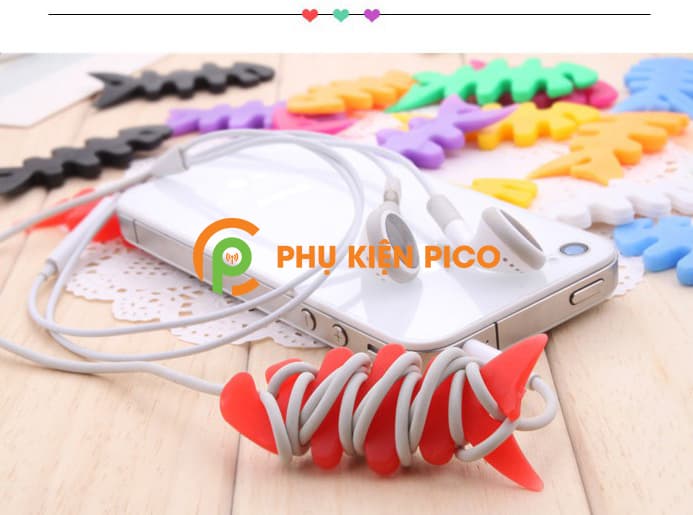 Dụng cụ quấn thu gọn dây tai nghe hình xương cá - 8